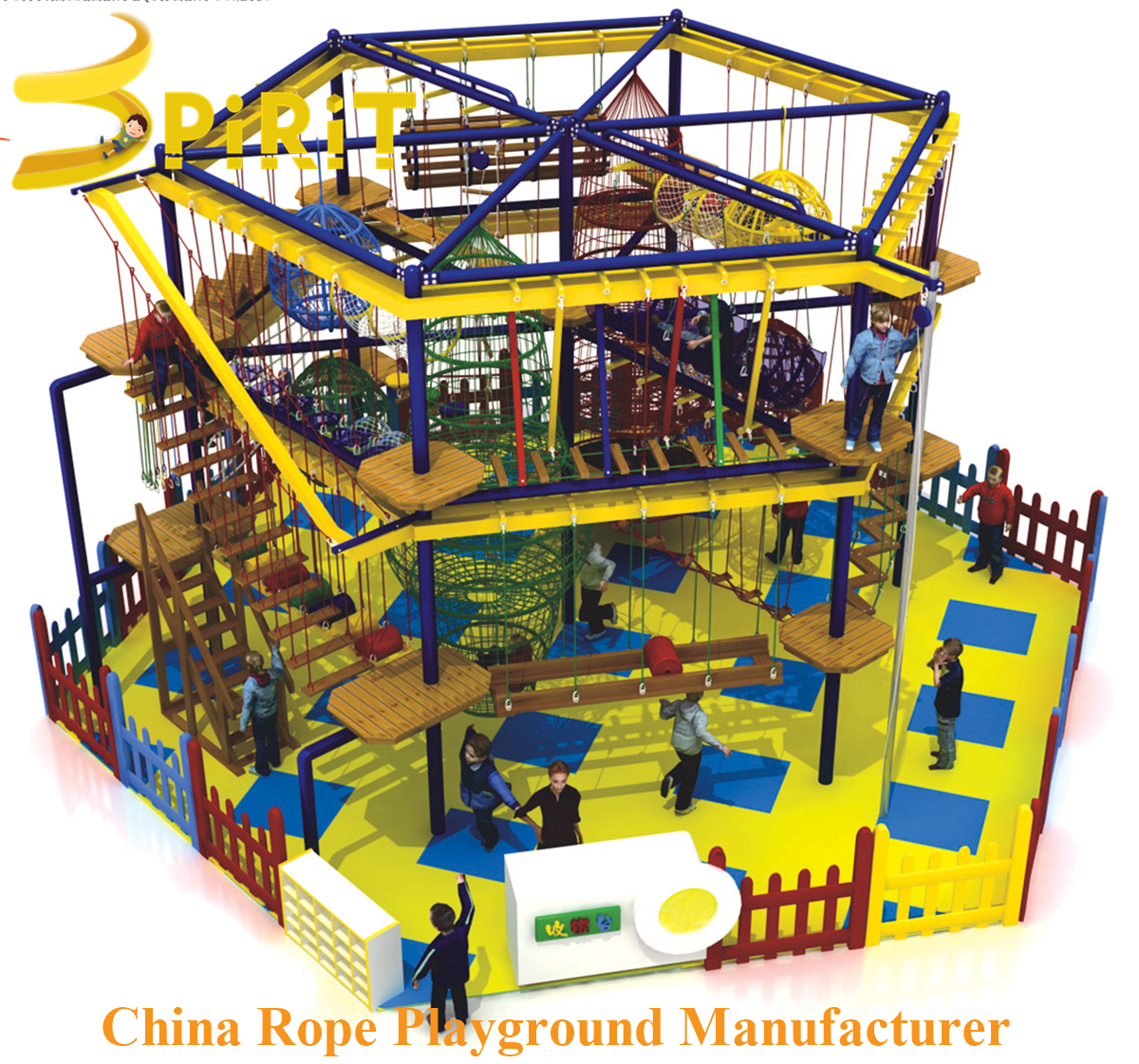 Indoor kids Adventure Play high rope course with plastic fence-SPIRIT PLAY,Outdoor Playground, Indoor Playground,Trampoline Park,Outdoor Fitness,Inflatable,Soft Playground,Ninja Warrior,Trampoline Park,Playground Structure,Play Structure,Outdoor Fitness,Water Park,Play System,Freestanding,Interactive,independente ,Inklusibo, Park, Pagsaka sa Bungbong, Dula sa Bata